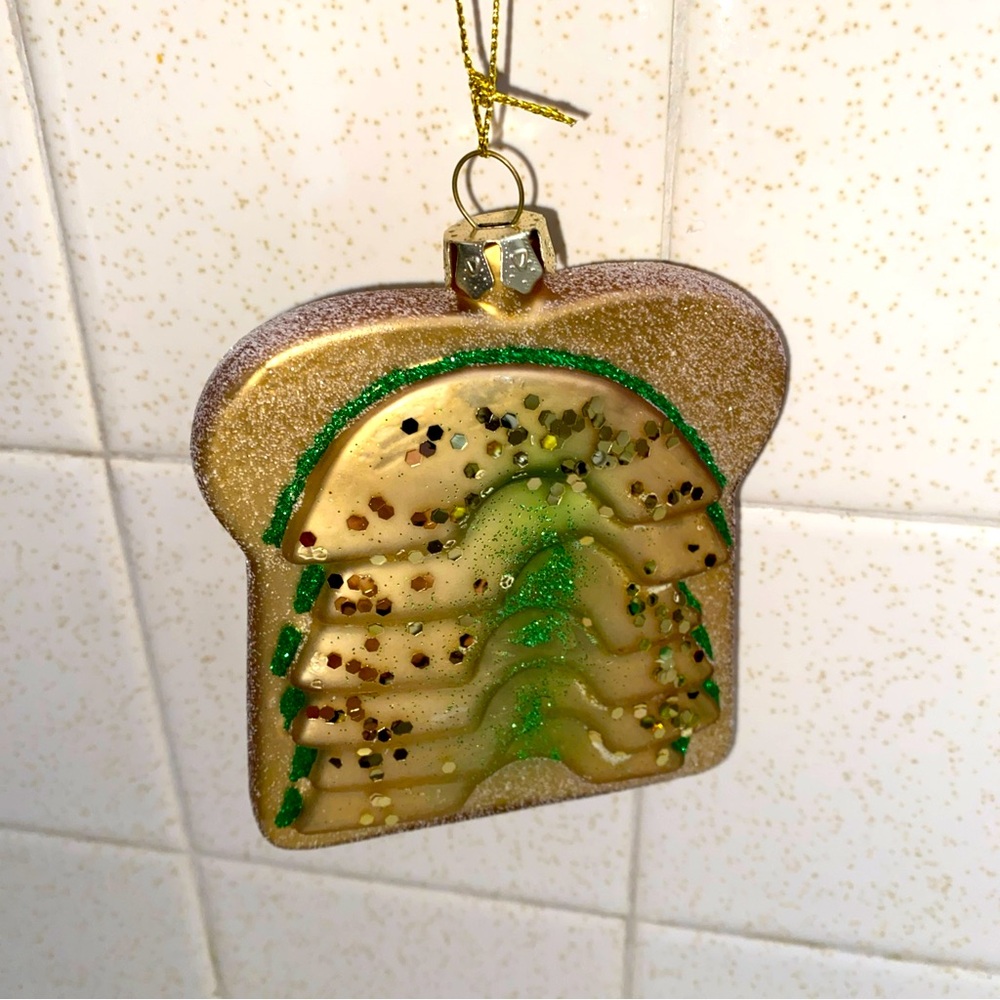 8‎ Oak Lane Christmas Glass Ornament  Avocado Toast New